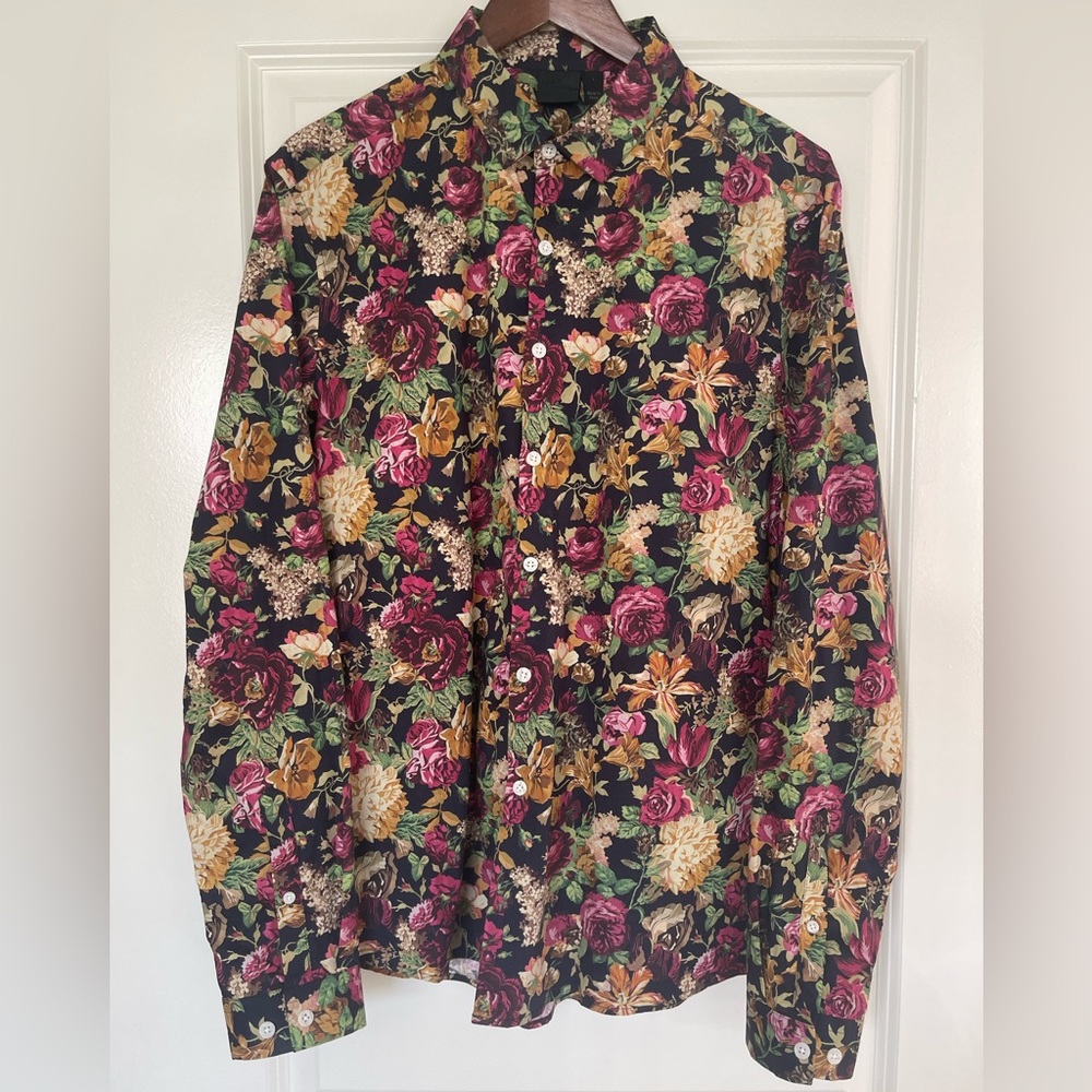 ASOS Floral Print Button Down Collared Shirt Men’s Size Large